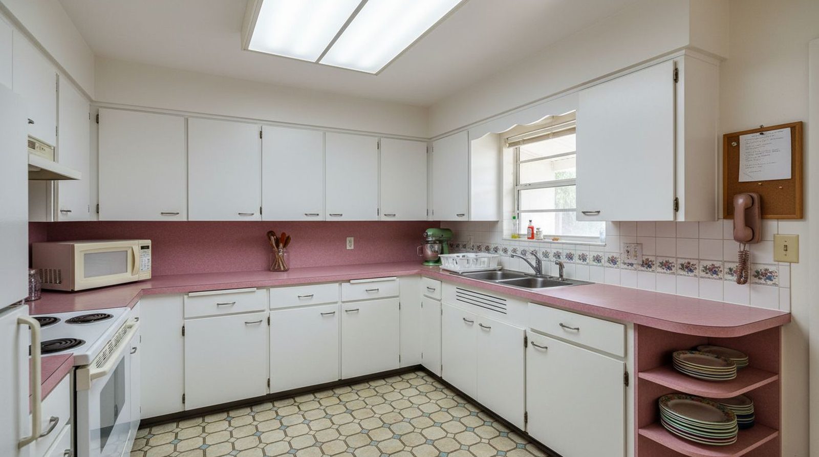 Before Marble Waterfall Kitchen